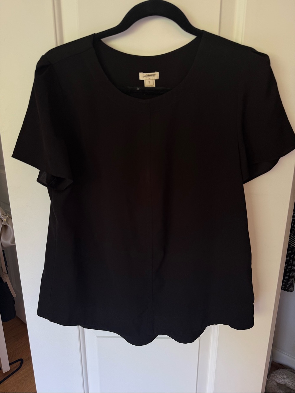 J Crew Black Short Sleeve Blouse
